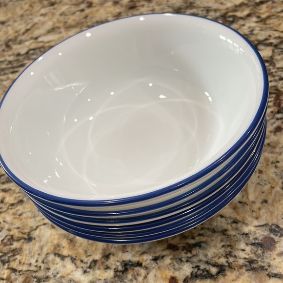Corelle Dining Set Of 6 Corelle Cereal Bowls Blue And White Poshmark